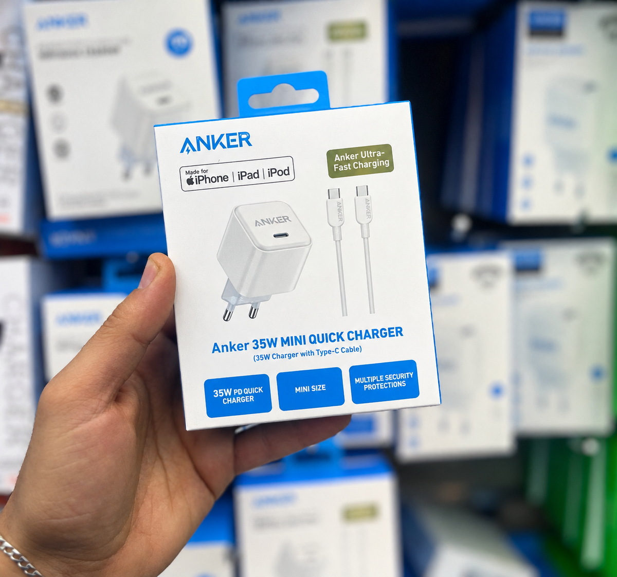 Chargeur anker 35w+cable c-c